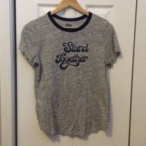 OLD NAVY Gray/Navy “Stand Together” Graphic Tee